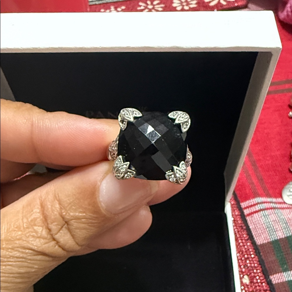 Judith Ripka Black and Silver Statement Ring